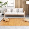 manufacturer direct costway bamboo area rug, 5'x8' natural bamboo floor mat with anti-slip backing, indoor roll-up runner rug, 96"x60" anti-skid large floor carpet for bedroom living room entryway indoor trade price
