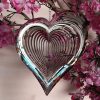 producer to buyer djuan wind spinner outdoor metal decorations,silver heart wind spinners for yard and garden,stainless steel wind chimes for outside decor,birthday gifts for mom,mother's day,aunt gifts discounted pricing