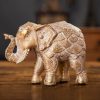 dropship from factory elephant statue for home decorations,elephant figurines with trunk up,elephant decor for shelf shelves table living room nightstand,african elephants gifts for women small set of 2 gold color accents mass production supply