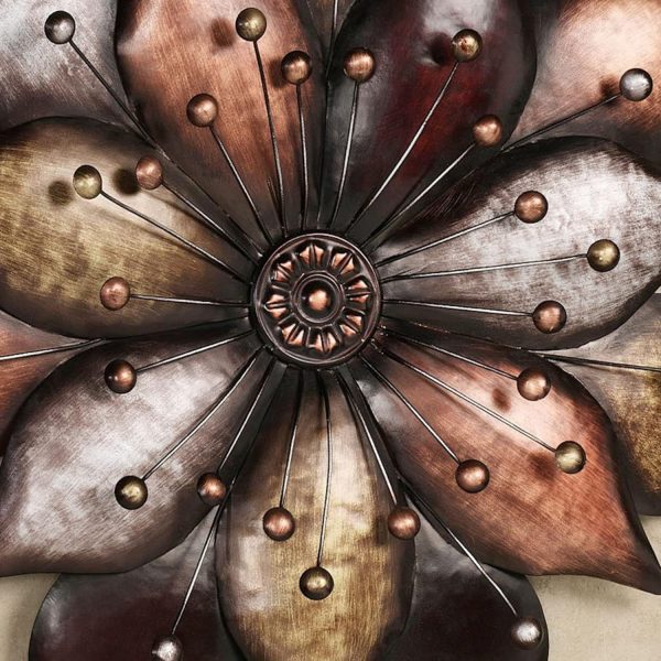 factory direct touch of class arris layered floret wall art - metal - multi metallic - copper, bronze, gold, silver - striking blossom decor for bedroom, living room, dining room, entryway, foyer volume discount
