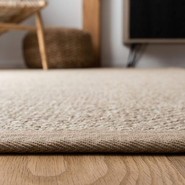 manufacturer direct safavieh natural fiber collection area rug - 8' x 10', marble & linen, border sisal design, easy care, ideal for high traffic areas in living room, bedroom (nf143b) trade price