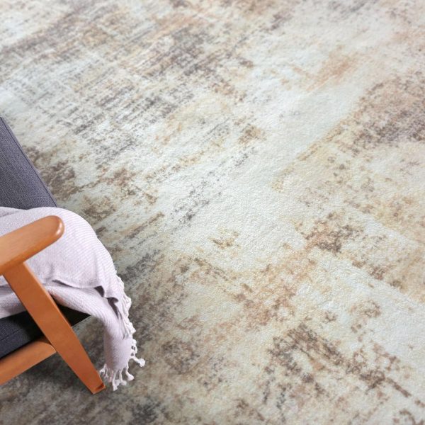 global sourcing iohouze small abstract area rug 2x3 ft entryway rug washable door mat indoor entrance, non slip throw rug, printed faux wool front door rug for foyer kitchen, beige brown oem/odm services