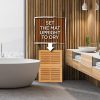 manufacturer direct bambüsi bamboo bath mat - foldable wood shower mat for easy storage, non-slip bathroom mat, versatile for indoor and outdoor use, ideal floor mat for spa, sauna, pool, 24" x 18" trade price