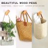 competitive pricing wood wall hooks, 4 pack coat hooks mounted rustic wooden heavy duty robe hook hat rack | for hanging bathroom towels clothes hanger (beech wood) one-stop wholesale