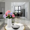 oem/odm services simple vase for flowers plants, matte vases for modern table shelf home decor wedding boho decor, 6" h frosted elegant ceramic vase for pampas grass fluffy stem bouquet lavender flowers (white, 1) affordable bulk deals