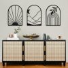 factory direct sokurdeg boho black metal wall decor black minimalist wall art large bohemian line metal wall art black boho wall art for bedroom bathroom living room (3 pack, 12 x 17 in) volume discount