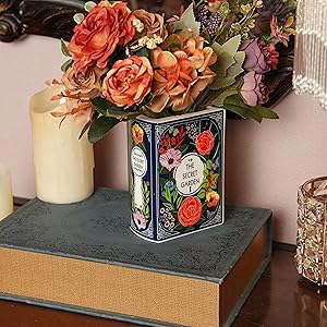 oem/odm services ceramic book vase for flowers, book flower vase for home decor, cute bookshelf decor, book lovers gifts, unique home/bedroom/office accent (small - secret garden) affordable bulk deals