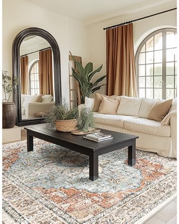 manufacturer direct bestsweetie 8x10 area rug for living room washable rug moroccan farmhouse neutral geometric soft low pile non-slip water repellent rug for dining room bedroom black/brown/navy trade price