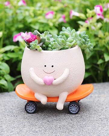 oem/odm services face flower pots for plants rocking chair planters funny succulent planter live cute resin flower pots head planter for indoor outdoor plants gift ideas for mother and christmas affordable bulk deals