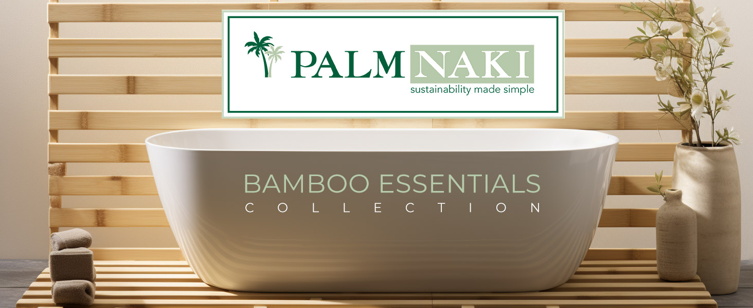 manufacturer direct palm naki bamboo bathmat - 100% natural wooden floor mat - non-slip, sustainable - modern asian design - perfect for bathroom & spa (21x14) trade price