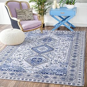 global sourcing area rug non-slip 2'x3' blue printed mini throw rugs washable low-pile entryway rug doormat for indoor front entrance kitchen bathroom bedroom living room nursery oem/odm services