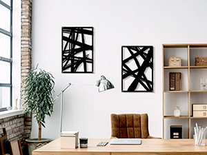factory direct zzbakress 4 pieces abstract metal wall art, minimalist art decoration, paintings wall decor, 3d structure sculptures decor for living room bedroom bathroom office (black style 1) volume discount