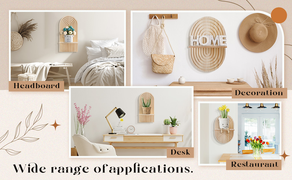 bulk purchase tatuo 2 pieces boho wooden rainbow wall shelves bohemian hanging shelf wall mount book shelf for living room bathroom bedroom classroom office nursery wall decor (classic) trade price