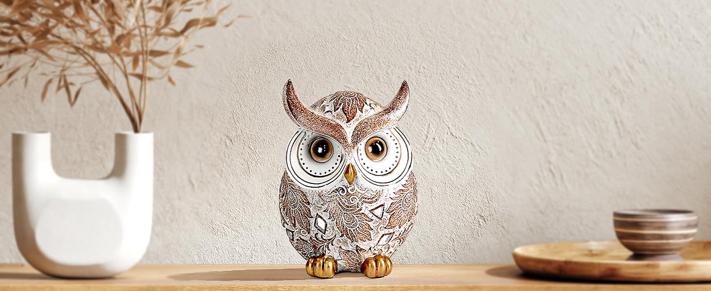 dropship from factory owl statue for home decor accents,owl decor for bookshelf bedroom living room office table desk mantle tv stand boho decoration,modern shelf decor accents animal sculptures for birds lovers,owls gift mass production supply
