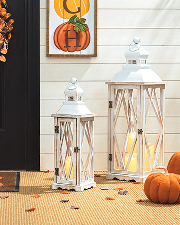 custom wholesale glitzhome 2 pack farmhouse wood/metal decorative candle lanterns vintage hanging lantern for patio - tabletop, black (no glass) oem/odm services