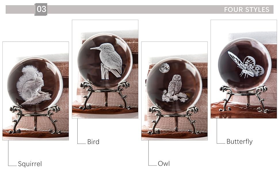 dropship from factory hdcrystalgifts 60mm 3d laser crystal ball paperweight owl figurines glass sphere decorative balls with stand gift mass production supply