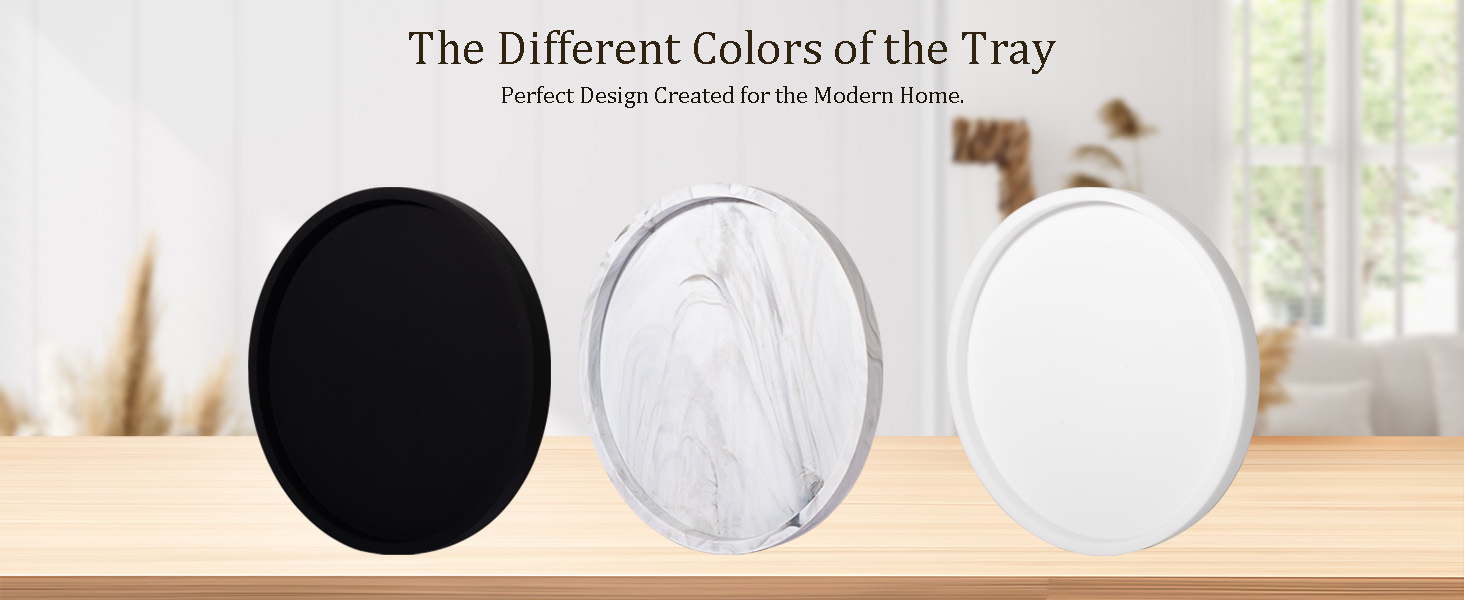 wholesale direct silicone bathroom tray round vanity tray decorative soap holder kitchen countertop organizer coffee table decor for candle, perfume, plant, 9 inch, black bulk purchase at factory prices