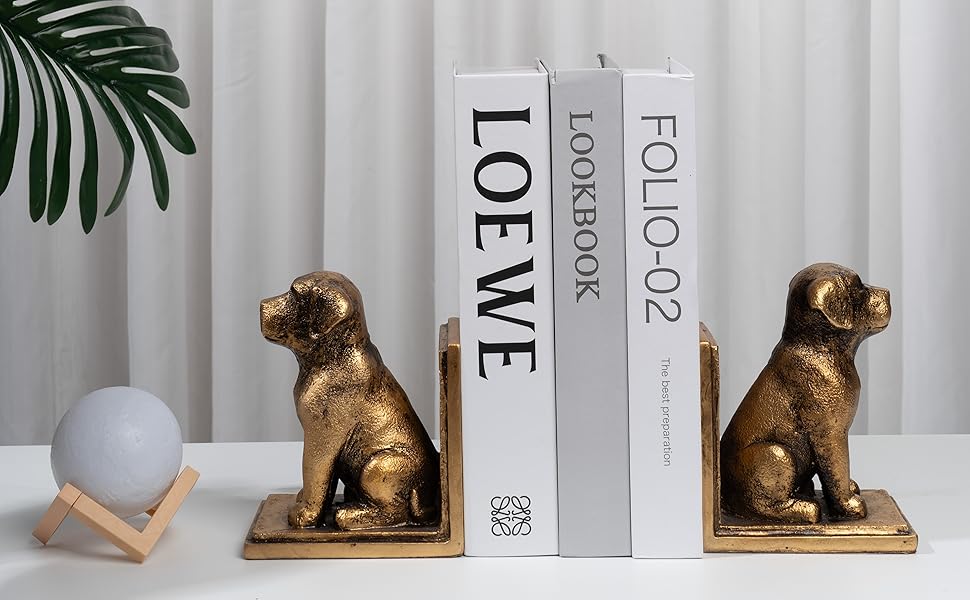 supplier direct book ends for shelves to hold books heavy duty,decorative bookend for bookshelf décor,cute animal dog book stopper labrador retriever statues for home, office desk decoration,1pair wholesale prices