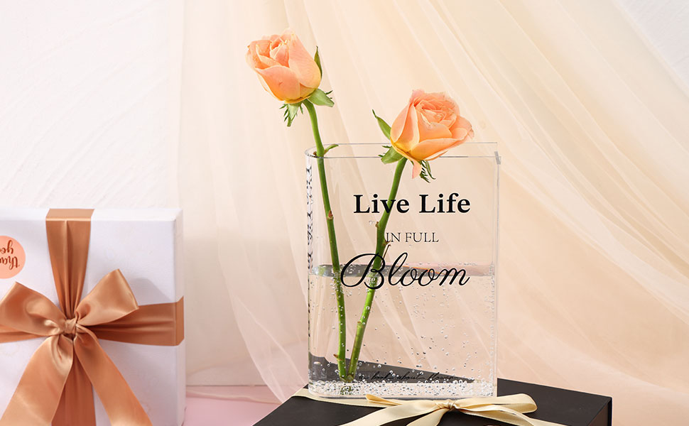 oem/odm services fixwal acrylic book vase for home decor, 6x8 inches aesthetic room decor, clear book shape artistic irregular transparent vase, bedroom or office decorations affordable bulk deals