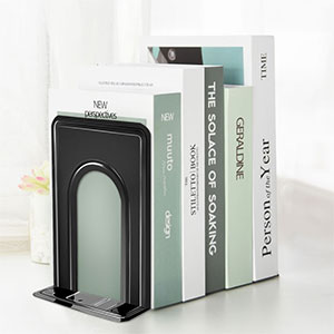 supplier direct happyhapi book ends, bookends, metal bookend for shelves, non-skid book end to hold books, black book stopper/holder for office home kitchen, 5.7x 4.9 x 6.5 in, 3 pair(6 pcs, large) wholesale prices