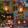 custom wholesale [2 pack] take me 14" solar lantern outdoor garden hanging lantern waterproof led flickering flameless candle mission lights for table,outdoor，mothers day gifts mom wife oem/odm services