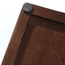wholesale direct joy&grace acacia wooden serving tray with metal handles 16.8 x 12.8 inch ottoman tray for living room coffee table large wood decorative tray color brown bulk purchase at factory prices