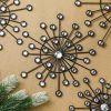 factory direct blulu 4 pcs metal wall art bling crystal home decor cast iron rhinestones sunburst wall decor wall art wall hanging diamond accents home decorative for bedroom living room entryway (black) volume discount