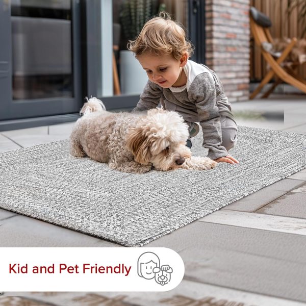 global sourcing nuloom wynn braided indoor/outdoor accent rug, 2x3, light grey/salt and pepper oem/odm services