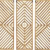 bulk purchase deco 79 wood geometric home wall decor slatted wood design wall sculpture, set of 3 wall art 12"w, 35"h, brown trade price
