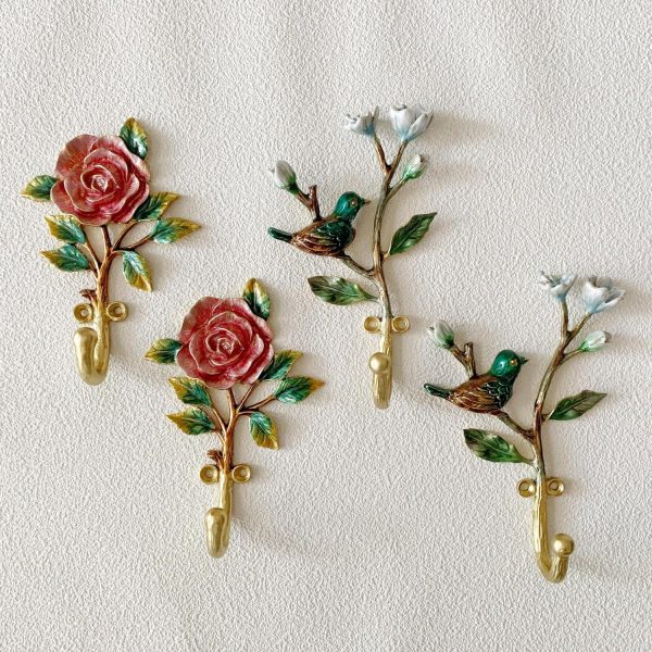 competitive pricing vintage bird shaped decorative wall hooks rack hangers for hanging clothes coats towels keys hats, 2 pack antique metal mounted wall hook one-stop wholesale