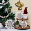 wholesale direct genmous & co. farmhouse tiered tray decor with distressed wood bead garland, decorative 2 tiered serving tray with metal handle for rustic home décor bulk purchase at factory prices