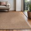 manufacturer direct easy jute rug 5x7, indoor outdoor natural color farmhouse area rugs for living room, kitchen rug high traffic area, washable easy to clean solid boho woven design outside carpet trade price