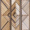 bulk purchase deco 79 wood geometric home wall decor slatted wood design wall sculpture, set of 3 wall art 12"w, 35"h, brown trade price