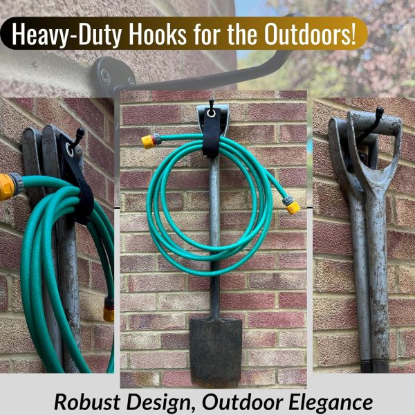 competitive pricing rustic wall hooks heavy duty: black cast iron hooks for bags, coat, towels and hat, farmhouse decorative antique wall hooks one-stop wholesale