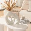 oem/odm services white vases for decor, heart shaped ceramic vase set of 2, nordic heart shaped vases, minimalist decorative vase for table centerpiece wedding dining living room office house decoration affordable bulk deals