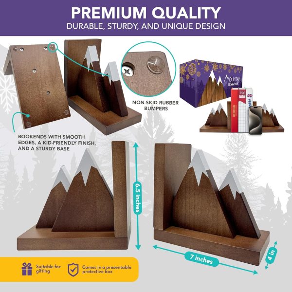 supplier direct decorably wooden kids bookends for kids - book ends for kids books, book ends for shelves, mountain book ends wood, bookend book ends for heavy books, book ends kids room, kid book ends boy bookends wholesale prices