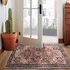 global sourcing iseau indoor entryway 2x3 vintage rug - small machine washable area rug with non-slip backing, low pile throw rugs for door, entrance, kids room, bedside, bedroom, kitchen oem/odm services
