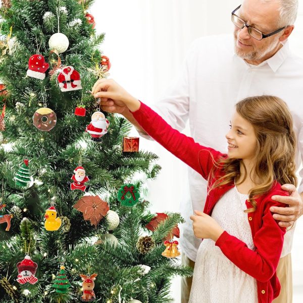 dropship from factory mini christmas ornaments, sooez set of 24 cute miniature resin christmas tree ornament figures advent calendar fillers, durable & well-crafted 3-d figurines with gold loops for easy hanging mass production supply