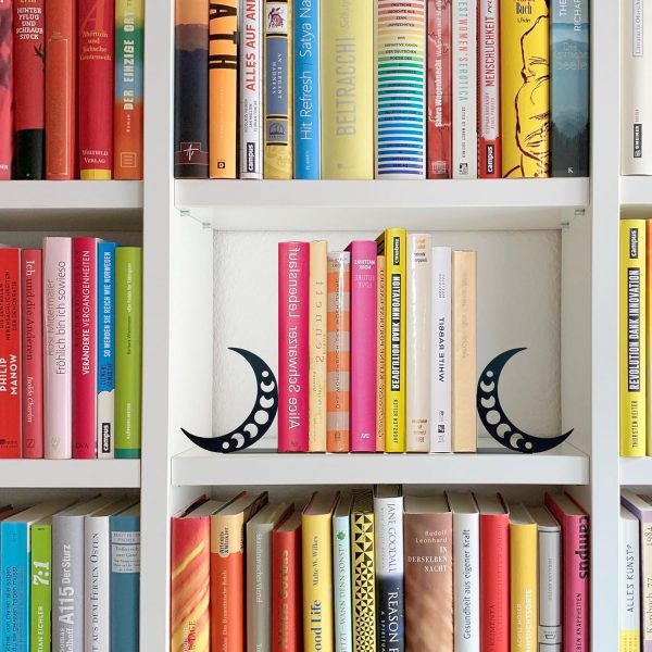 supplier direct moon metal bookends moon phase decor moon book ends for shelves bookshelf decorative objects home office desk bookshelf decor nice gifts for moon phase lovers wholesale prices