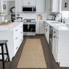 manufacturer direct earthall boho runner rug 2x6 ft washable runners for hallways cotton rubber backed kitchen runner braided indoor floor carpet runners for entryway, hallway, kitchen, bedroom, tan/brown trade price