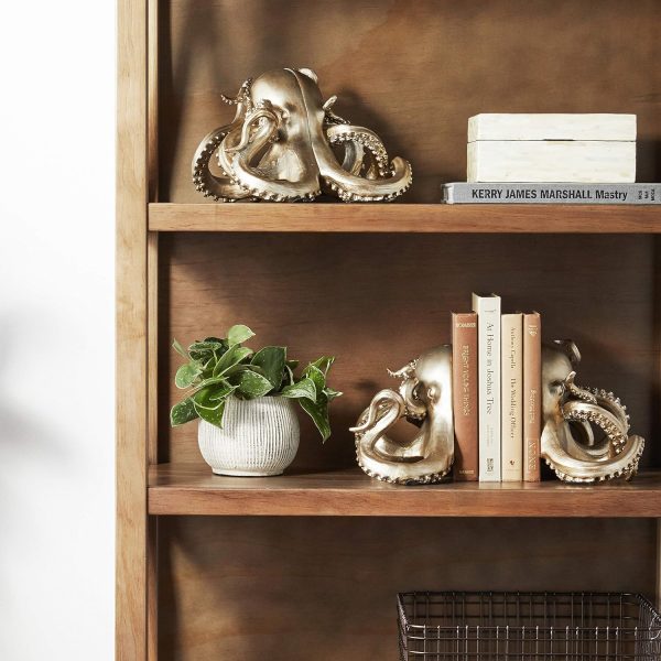 supplier direct creative co-op octopus shaped silver resin bookends (set of 2 pieces) wholesale prices