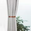 bulk purchase pu leather curtain tie backs, ring clips curtain buckle for window draperies of home hotel curtain holders, rope decoration creative curtains buckle modern minimalist set of 2 (light brown) factory discount