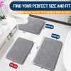 global sourcing olanly toilet rugs u-shaped 24x20, extra soft absorbent chenille contour bathroom rugs for toilet, dry quickly, machine washable, non-slip toilet bath mat, grey oem/odm services