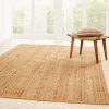 manufacturer direct superior hand woven natural fiber reversible high traffic resistant braided jute area rug, 3' x 5' trade price