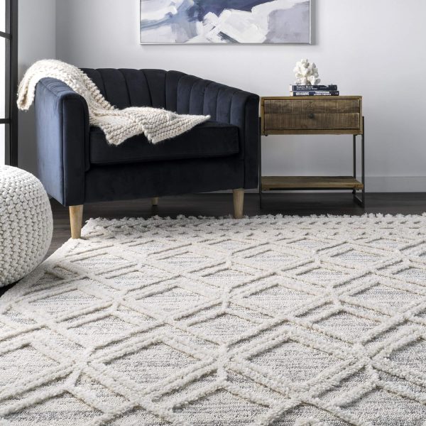 global sourcing nuloom 8x11 ansley moroccan tassel area rug, light grey, high-low textured bohemian design, plush high pile, stain resistant, for bedroom, living room, hallway, entryway oem/odm services