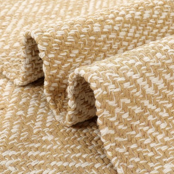 manufacturer direct leevan washable bathroom rug, 2'x3' low profile entryway rug tan front door mat cotton reversible kitchen mat boho bedroom rug farmhouse carpet for foyer front porch decor trade price