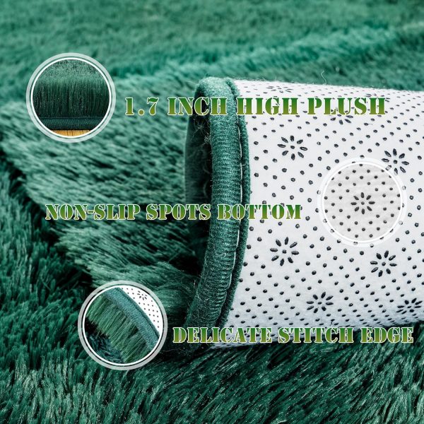global sourcing small rugs for bedroom, 2x3 fluffy bedroom rug, soft fuzzy area rug for living room dorm, non slip shag rugs for girls boys bedroom, soft kids carpet, modern home decor aesthetic, dark green oem/odm services