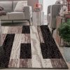 manufacturer direct superior indoor area rug, jute backed, modern geometric patchwork floor decor for bedroom, office, living room, entryway, hardwood floors, rockwood collection, 3' x 5', chocolate trade price
