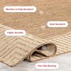 manufacturer direct nuloom 5' x 8' outdoor area rug, casual design with striped border, stain resistant, highly durable, for patio, balcony, bedroom, living room, dining room, bathroom, light brown trade price