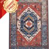 global sourcing serissa boho rugs for entryway, 2x3 rust entryway rug non-slip washable small area rug, ultra soft oriental vintage low-pile indoor door mat floor carpet for entrance bedroom kitchen bathroom oem/odm services